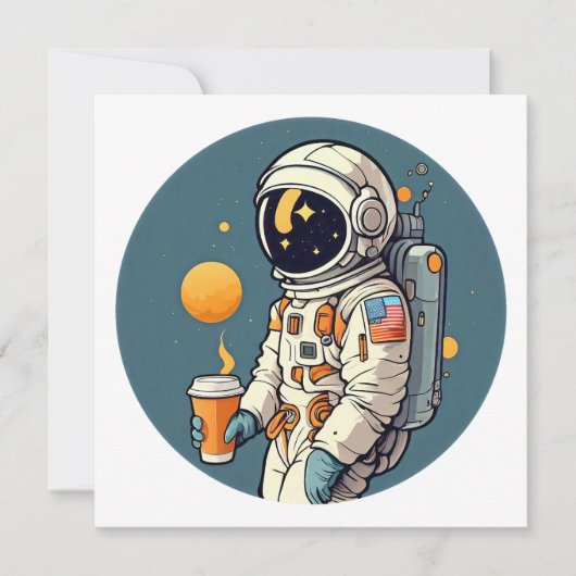 コーヒーはこの世のものとは思えない宇宙飛行士宇宙旅行 カード (正面)