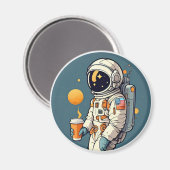 コーヒーはこの世のものとは思えない宇宙飛行士宇宙旅行 マグネット (正面/裏面)