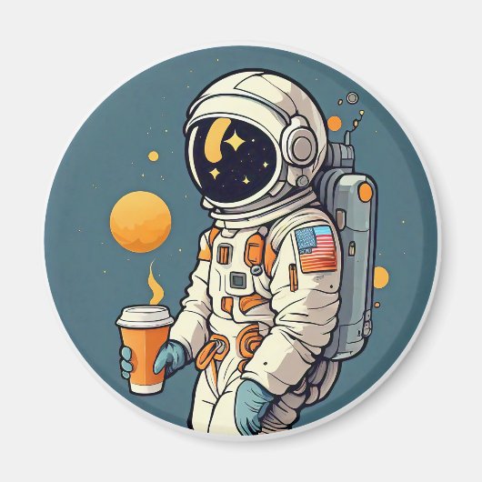 コーヒーはこの世のものとは思えない宇宙飛行士宇宙旅行 マグネット (正面)