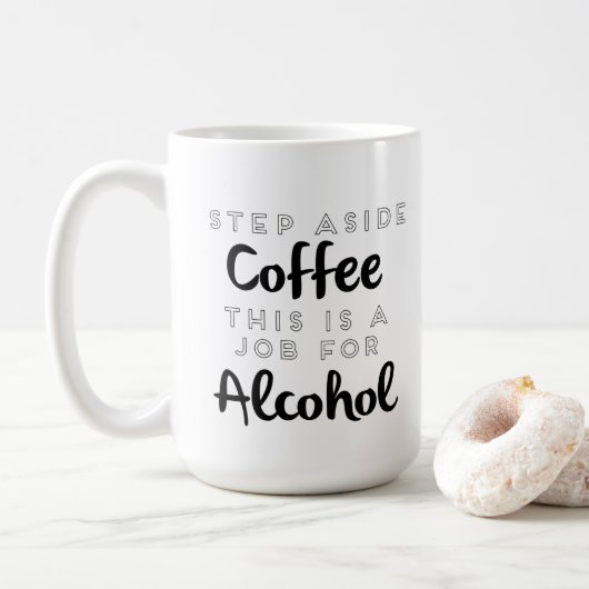 コーヒーはさておきアルコールの仕事 コーヒーマグカップ (ドーナツ)