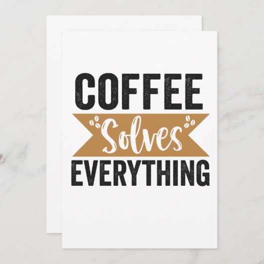 コーヒーはすべてのカフェインおもしろい恋人の贈り物を解決 招待状 (正面/裏面)