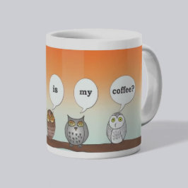 コーヒーはどこですか? 四羽のフクロウ マグカップ