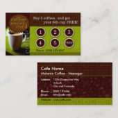コーヒーはカードに報酬を与えます ロイヤリティカード (正面/裏面)
