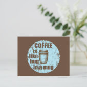 コーヒーはマグカップでのハグみたいなもの 面白い飲み物 シーズンポストカード (スタンド正面)