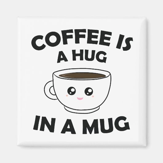 コーヒーはマグカップのかわいいかわいい マグネット (正面)