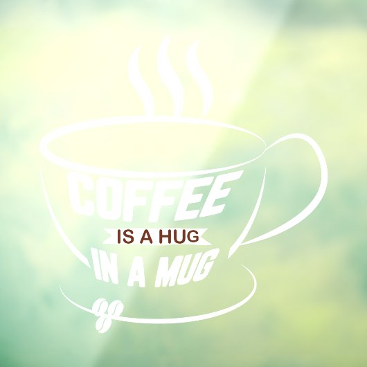 コーヒーはマグカップのコーヒーショップのビジネスで抱きしめている ウィンドウサイン (シート3)