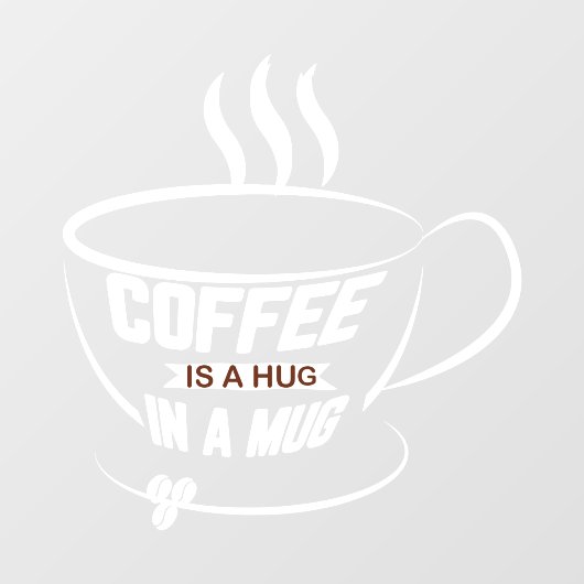 コーヒーはマグカップのコーヒーショップのビジネスで抱きしめている ウィンドウサイン (シート)