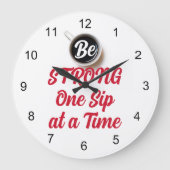 コーヒーは一口強い ラージ壁時計 (正面)