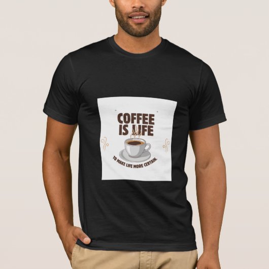 コーヒーは人生デザインアートTシャツ Tシャツ (正面)