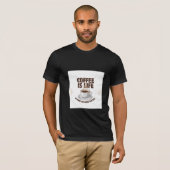 コーヒーは人生デザインアートTシャツ Tシャツ (正面フル)