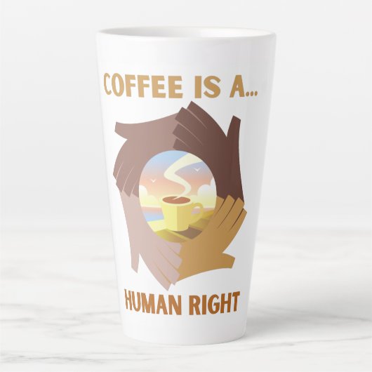 コーヒーは人間の権利だ カフェラテマグ (正面)