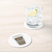 コーヒーは人間の権利、コーヒーカップと引用文 ラウンドペーパーコースター (インサイチュ)