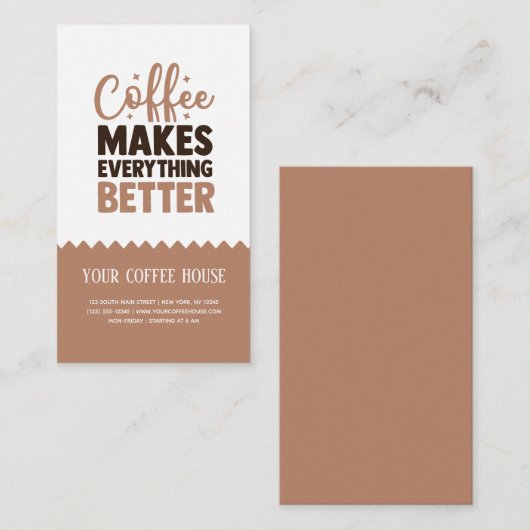 コーヒーは全てをより良い名刺にする 名刺 (正面/裏面)
