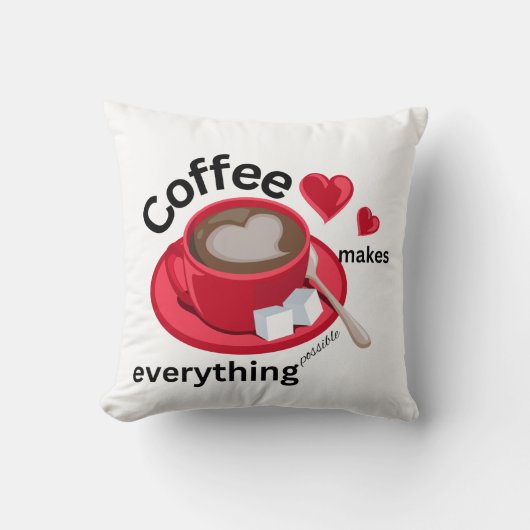 コーヒーは全てを枕にする クッション (正面)