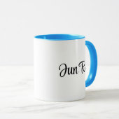 「コーヒーは命だ」と言うグンピーな猫マグカップ編集可能名 マグカップ (正面右)