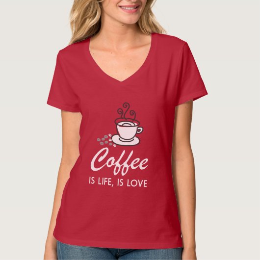 コーヒーは命であり、愛である Tシャツ (正面)