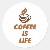 コーヒーは命 ステッカー - 面白いコーヒーのモチベーション (正面)