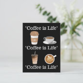 コーヒーは命 ポストカード (スタンド正面)