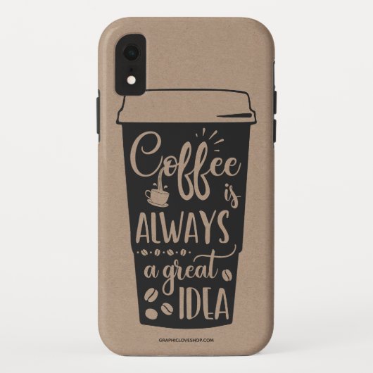 コーヒーは常に素晴らしいアイデアのスマホケース Case-Mate iPhoneケース (裏面)