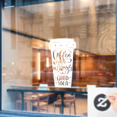 コーヒーは常に良いアイディア引用文の窓デカール ウィンドウサイン (カフェ窓)