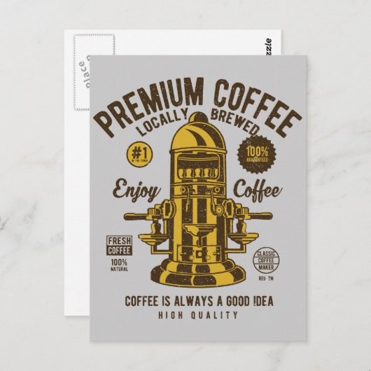 コーヒーは常に良いアイディア|ローカルで醸造された ポストカード (正面/裏面)