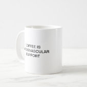 コーヒーは心血管サポートです コーヒーマグカップ (正面左)