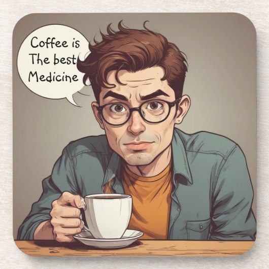 コーヒーは最高の薬 コースター (正面)