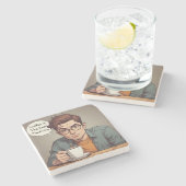 コーヒーは最高の薬 ストーンコースター (横)