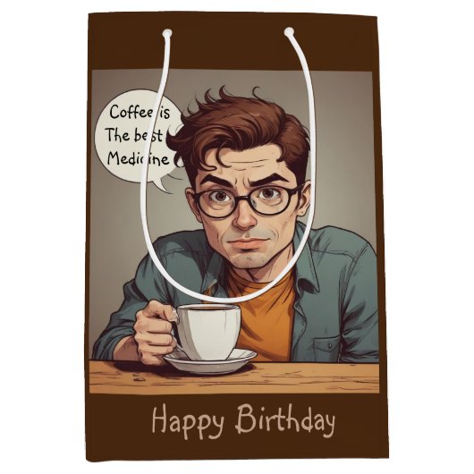 コーヒーは最高の薬 ミディアムペーパーバッグ (正面)