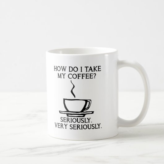 コーヒーは本気で Funny Mug コーヒーマグカップ (右)