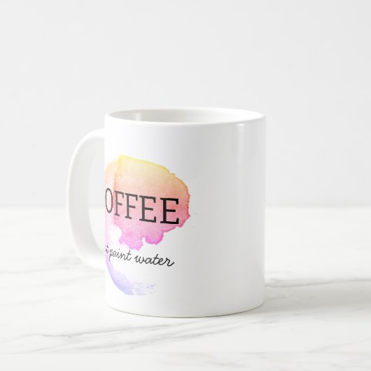 コーヒーは水ではない絵を描アーティストのユーモア コーヒーマグカップ (正面左)