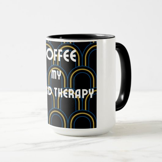 コーヒーは液体セラピー | コーヒスタイリッシューマググ マグカップ (正面右)