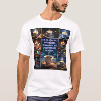 コーヒーは物語を語る Tシャツ