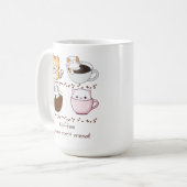 コーヒーは猫を飼った私の霊おもしろい動物 コーヒーマグカップ (正面左)