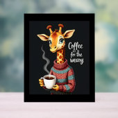 コーヒーは疲れたキラおもしろいフ・コーヒー愛好家のための アクリルサイン (ニュートラル)