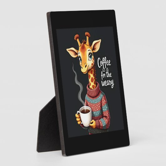 コーヒーは疲れたキラおもしろいフ・コーヒー愛好家のための フォトプラーク (側面)