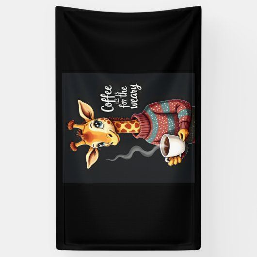 コーヒーは疲れたキラおもしろいフ・コーヒー愛好家のための 横断幕 (縦)