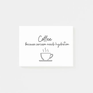 コーヒーは皮肉が水分補給を必要とするので ポストイット