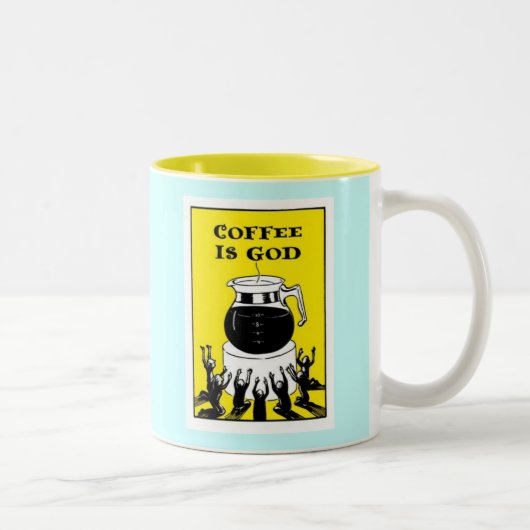コーヒーは神です ツートーンマグカップ (右)