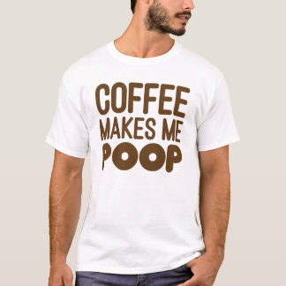 コーヒーは私にウンチのTシャツのブラウンの芸術をします Tシャツ