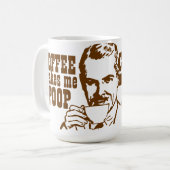 コーヒーは私にウンチをします! コーヒーマグカップ (正面左)