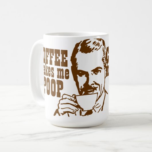 コーヒーは私にウンチをします! コーヒーマグカップ (正面左)
