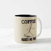 コーヒーは私にウンチ、コーヒー・マグをします ツートーンマグカップ (正面右)