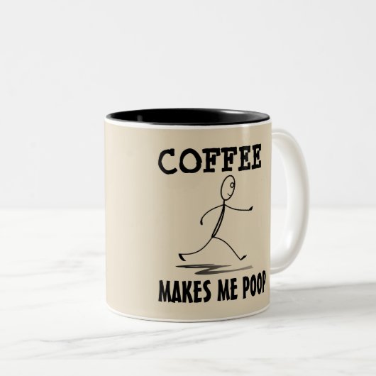 コーヒーは私にウンチ、コーヒー・マグをします ツートーンマグカップ (正面右)
