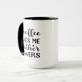 コーヒーは私に教師の力を与える Wordart マグカップ (正面左)