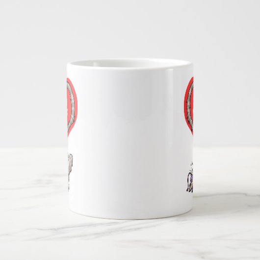 コーヒーは私のキャットニップのおもしろい取りつかれた猫漫画だ ジャンボコーヒーマグカップ (正面)