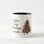 コーヒーは私のクリスマス引用文クリスマス ツートーンマグカップ (中央)