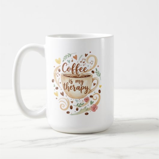 コーヒーは私のセラピー マグ カップ 面白い コーヒー カップ (左)
