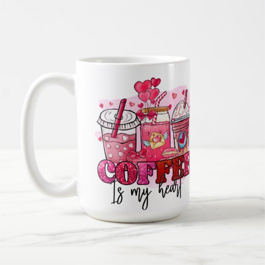 コーヒーは私のハート バレンタインデー コーヒーマグカップ (左)