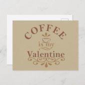 コーヒーは私のバレンタインおもしろい シーズンポストカード (正面/裏面)